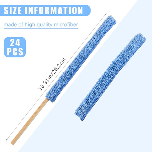 24 Pieces Microfiber Detail Duster Sticks Crevice Cleaning Tool Crevice Cleaning Brush Mini Detail Dusters for Cleaning Home Car Window The Smallest Spaces by Honeydak