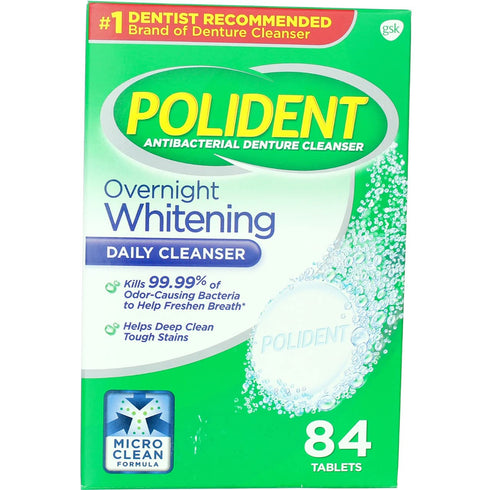 Polident Overnight, 84 Count (Pack of 2)