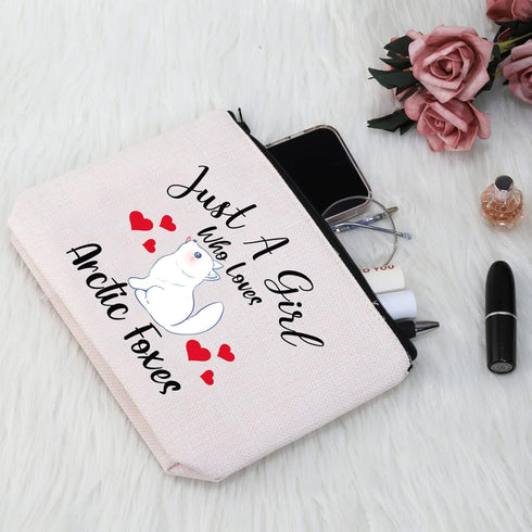 G2TUP Arctic Foxes Gift Makeup Bag - Arctic Foxes Lover Cosmetic Bag, Zipper Travel Bag