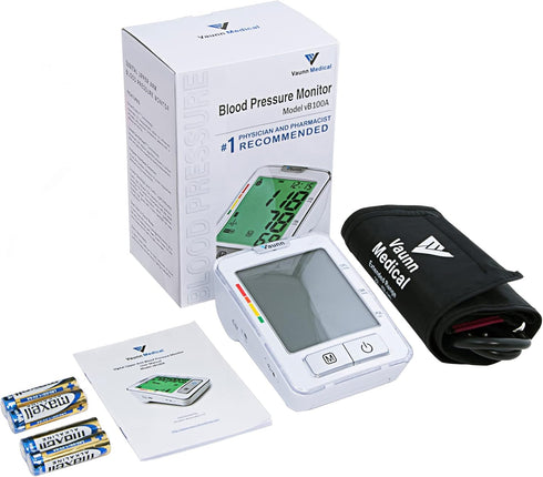 Vaunn Medical Automatic Blood Pressure Machine with Large Cuff, Digital Monitor, Upper Arm Cuff 8.7-16.5" (vB100A)