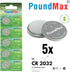 PoundMax CR2032 3V BR2032 DL2032 EA2032 ECR2032 KCR2032 (5 Pack) Lithium Coin Cell Battery, Compatible with AirTag