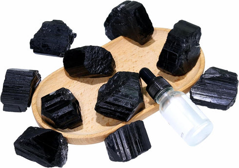 Black Tourmaline Crystals, Bulk Crystals and Healing Stones, Raw Crystals for Decoration, Wicca, Reiki, Chakra (1LB)
