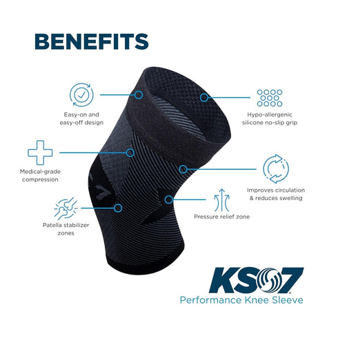 OrthoSleeve Compression Knee Brace/Sleeve for ACL, MCL Injury Recovery, Knee Pain, and Arthritis