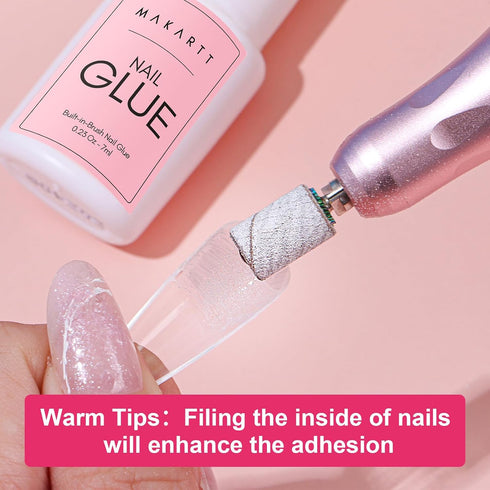 Makartt Super Strong Nail Glue for Press ons: Acrylic Nail Tips, Brush On, Quick Dry, Easy Application