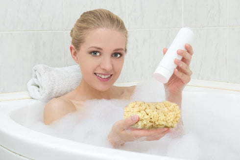 Real Natural Sea Sponges Multipack, 5pc Spa Gift Set for Bath Shower Facial Cleansing