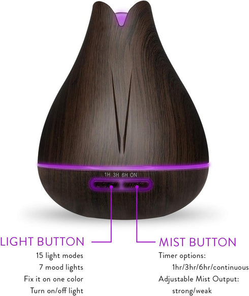 Set 20 400ml 20 4 7 Settings Aromatherapy Essential Oil Diffuser Gift with Oils and Rotating Display Stand - Ultrasonic