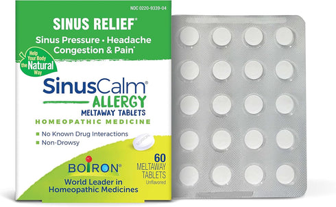 Boiron SinusCalm Allergy Tablets for Relief from Sinus Pressure, Headache, Congestion and Pain - 60 Count