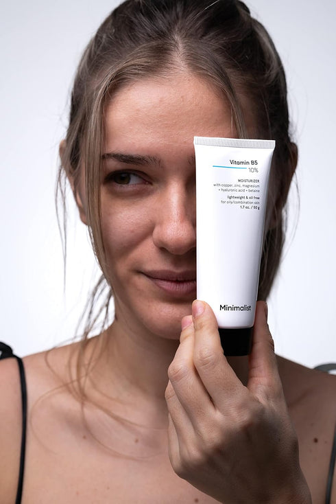 Minimalist 10% Vitamin B5 Face Moisturizer, Oil Free Lightweight Gel for Oily & Acne Prone Skin, 1.7 Oz / 50 gm