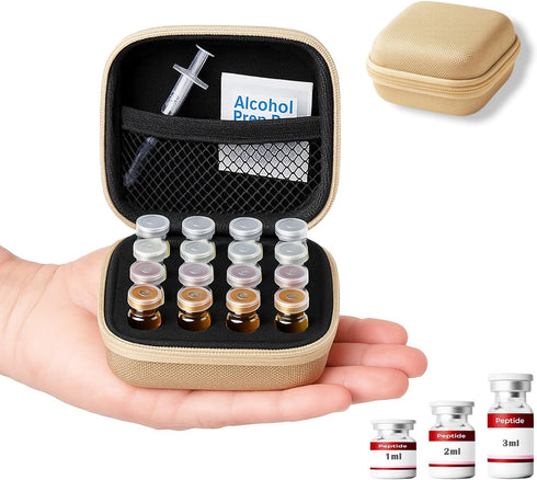 Mazentrix Peptide Vial Case for Fridge Storage - Organizer Holds 1-3ml Vials for