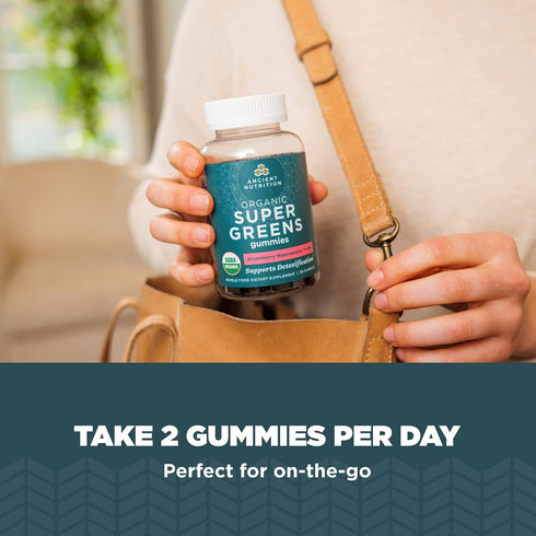 Gummy, Gummy 100 Count, Ancient Nutrition Supergreens Organic Superfood Made from Real Fruits, Vegetables and Herbs
