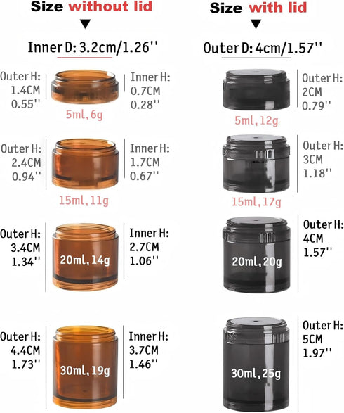 JMOFLUG 7 20ml *7 Stackable Pill Organizer Day, Pill Box Tower with Connectable Screw Lids,Light Shielding & Airtight