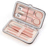 Manicure Set, 8 In 1 Stainless Steel Professional Pedicure Kit, Nail Scissors Grooming Kit with Pink Leather Case