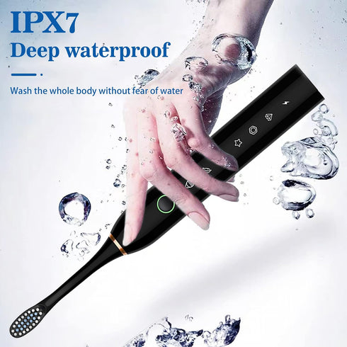 Jzxiskk 8 42000vpm 6 IPX7 2 Pack, Electric Toothbrush with Brush Heads, Modes Waterproof, Soft Electric Toothbrush