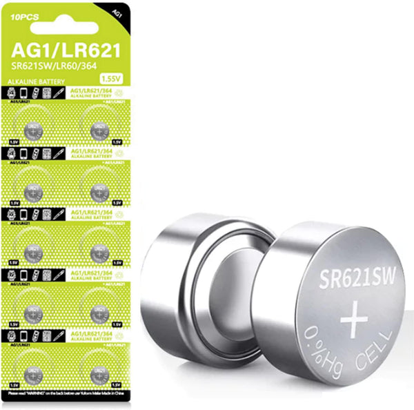 TXY 10PCS LR621 AG1 SR621SW 364 LR60 164 1.5V Alkaline Watch Battery Button