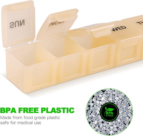 XL Extra Large Weekly Pill Organizer - Perfect for Vitamins and Supplements