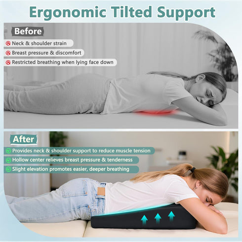KAAMOS Breast Pillow for Massage Table Bolster, Massage Breast Support Wedge Pillow, Face Down Chest Pillows