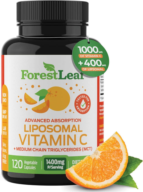 ForestLeaf Liposomal Vitamin C 1000mg Capsules - High Absorption, Immune Booster with MCT Oil, 120 Vegan Pills
