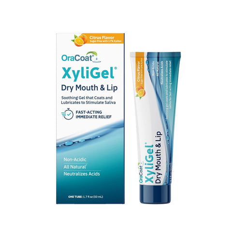 OraCoat XyliGel, Dry Mouth Gel, Soothing Citrus Oral Gel with Xylitol - Lip Moisturizer for Very Dry Lips, 1.7 Fl Oz