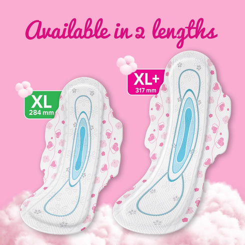 WHISPER 45 31.7 cm Ultra Skinlove Sanitary Pads for Women | Thin XL+ Pads | Cottony Soft Top Sheet | Irritation Free |