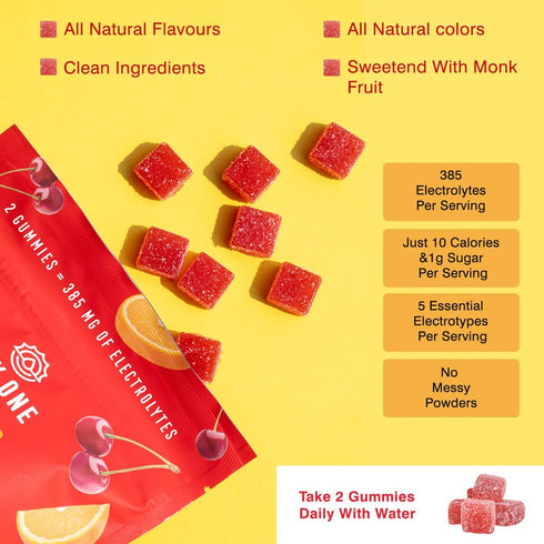 Electrogummies Fruit Punch - 385mg Electrolyte Gummies, Hydration Alternative for Runners & Sports