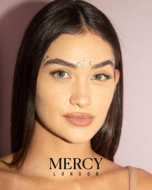 Priyanka Silver Bindis MERCY LONDON Crystal Indian Bindi Face Jewels, Gold Silver Multi Packet Bridal