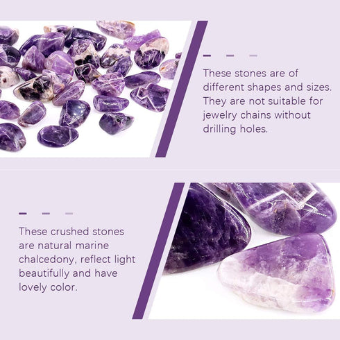 Swpeet 1 Pound Bulk Amethyst Stones, Large Irregular Shaped Gemstone Chips, Perfect for Jewelry Making Home