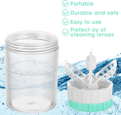 Sibba 5 Pieces Contact Lens Washer Cleaner, Lens Cleaning Container for Everyday Use, Travel Home Storage Kit