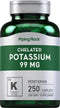 Chelated Potassium Supplement 99 mg by Piping Rock - 250 Caplets