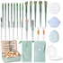 28 Pcs Women Makeup Set with Makeup Bag, Premium Synthetic Brushes and Mirror for Travel (Sage Green)