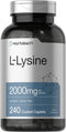 Horbaach L-Lysine 2000mg | 240 Caplets | Vegetarian, Non-GMO, Gluten Free Supplement