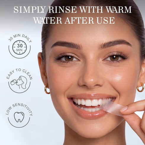 WardTai 30 14 Whitening Strips for Sensitive Teeth with Low Concentration Hydrogen Peroxide Formula for Gentle