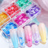 6 Colors Letter Nail Art Glitter Sequins, 3D Holographic English Letter Flake Designs for Acrylic Nails Women DIY