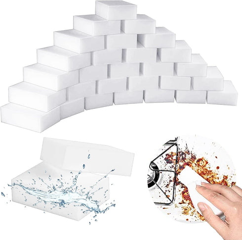 Magic Cleaning Sponges Eraser, 100 Pack Premium Melamine Foam Cleaning Pads, White Household Scrub Sponge for Kitchen,