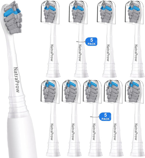Replacement Brush Heads, 10 Count Compatible with Philips Sonicare Electric Toothbrush, Charcoal/Blue Refills