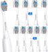 Replacement Brush Heads, 10 Count Compatible with Philips Sonicare Electric Toothbrush, Charcoal/Blue Refills