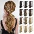 SOFEIYAN Curly Ponytail Extension 15 Inch, Heat Resistant Synthetic Natural Wavy Hairpiece for White Black Women, Brown