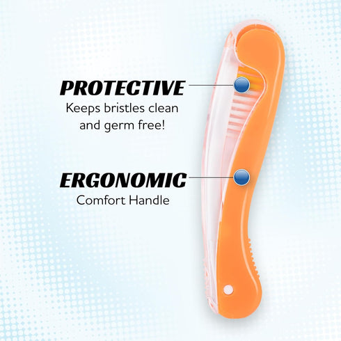 Lingito Mini Travel Toothbrushes with Cover, Soft Toothbrush for Camping, Interlock Folding Travel Size (7 Pack)