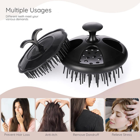 Segbeauty Scalp Massage Brushes, 4 Pcs Shampoo Brush Set, Long Short Teeth, Head Massage Brush for Hair Growth