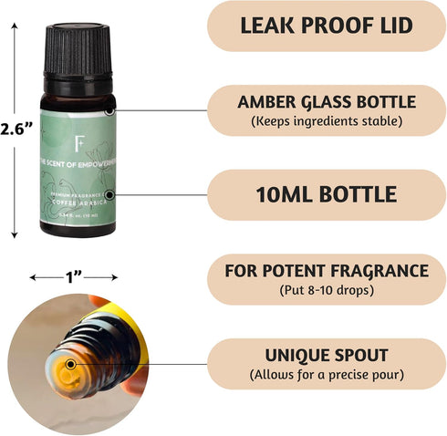Folkulture Essential Oils for Diffuser - Set of 6 Essential Oils for Candle Making, Summer Soap Making - Frankincense,