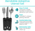 Vive Adaptive Utensil Set - Arthritis Aid Silverware for Parkinsons, Hand Tremors - Easy Grip for Shaking and Trembling Hands - Heavy Stainless Steel Spoon (Bendable)