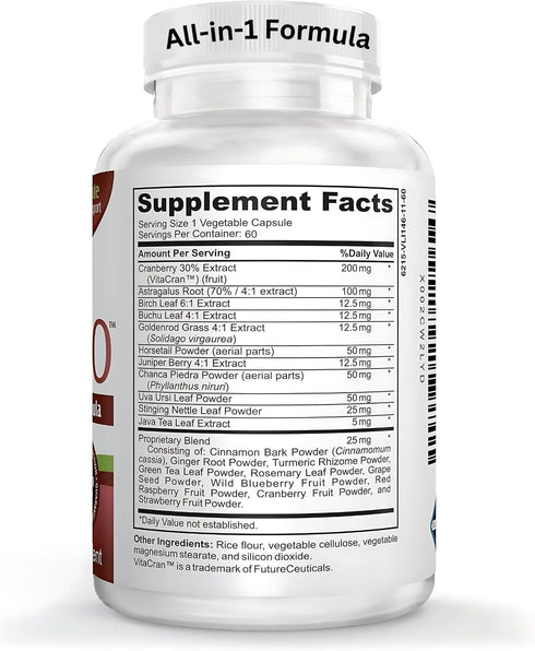 Kidney-PRO with 21 Kidney Health Supplements, All-in-1 Formula for Happier Kidneys & Urinary Tract, 60 Capsules