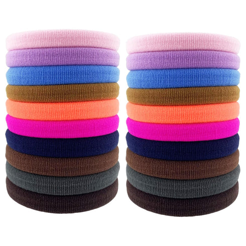 Thick Hair Ties, BETITETO 20 Pieces Seamless Cotton Scrunchies for Thick Heavy or Curly Hair, Multicolor