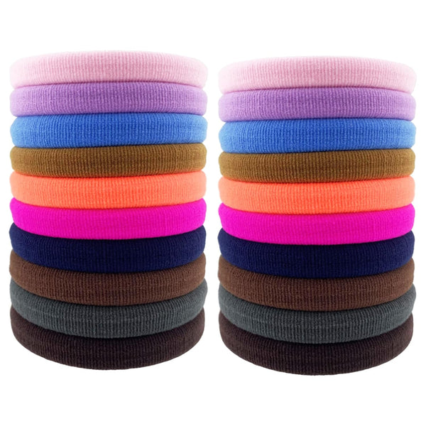 Thick Hair Ties, BETITETO 20 Pieces Seamless Cotton Scrunchies for Thick Heavy or Curly Hair, Multicolor