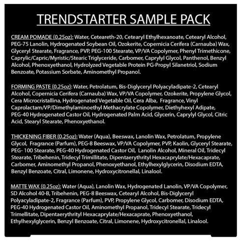 MATTE STYLE PREMIUM WAX POMADE SAMPLE PACK, Cream Pomade, Matte Wax, Men's Premium Haircare Pomades (1 Sample Box)