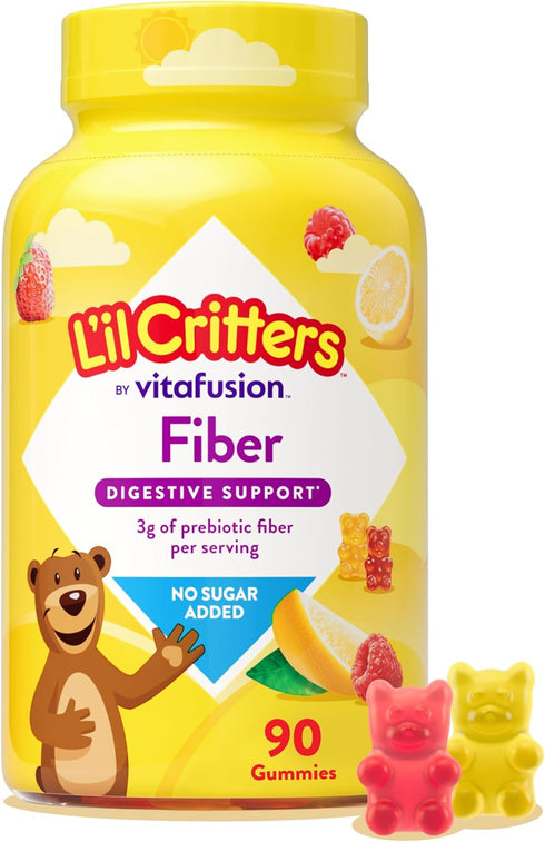Lil Critters Fiber Daily Gummy Supplement for Kids, for Digestive Support, Berry