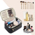 Makeup Bag, Travel Organizer Cosmetic Brush Case for Women in Vegan Leather, Black