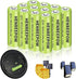 Henreepow Ni-MH AA Rechargeable Batteries, 1.2V 1300mAh Pre-Charged for Garden Landscaping, 12-Pack