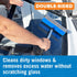 Window Squeegee with Long Handle and Scrubber for Car, Boat, RV Windows, Windshields, Shower Glass Doors, Cleaning Tool