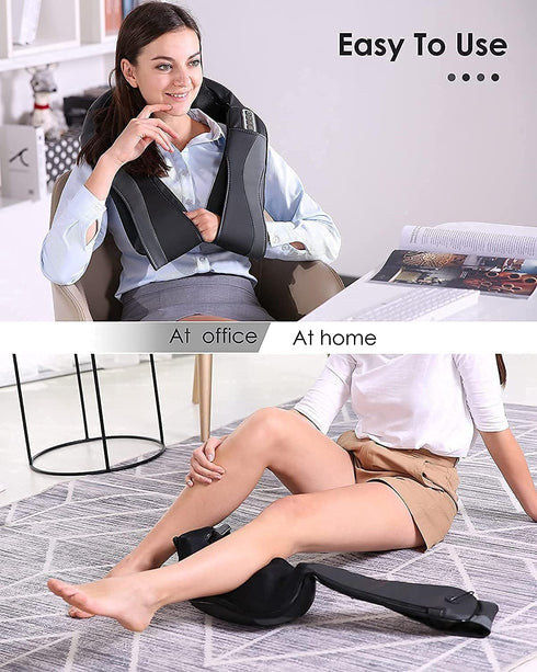 U/B 8 3D Neck and Back Massager with Heat, Electric Shoulder Massage with Nodes, Deep Tissue Kneading Shiatsu Massagers