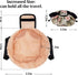 Barrel Drawstring Makeup Bag - Large Travel Cosmetic Organizer for Makeup Essentials and Hair Products (Rose Retro